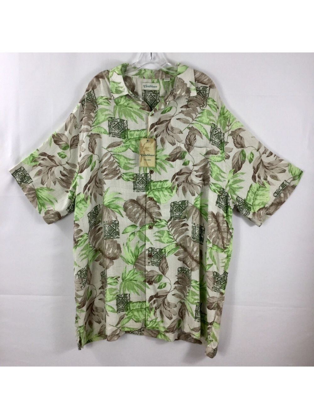 Caribbean Tropical Print Island Style Camp Shirt Size 3XT